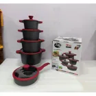 Набір із 4 каструль та сковорідки зі скляними кришками та антипригарним покриттям XW-10 Набір із 10 предметів