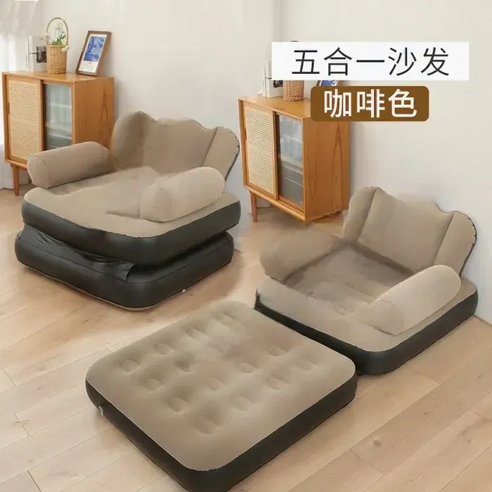 Надувне крісло ліжко для дому та кемпінгу / М'який матрац для відпочинку з насосом