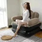 Надувне крісло ліжко для дому та кемпінгу / М'який матрац для відпочинку з насосом