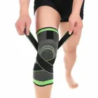 Наколінник Бандаж колінного суглоба Knee Support Copper Чорно-зелений фіксатор коліна Компресійний від травм розтягувань