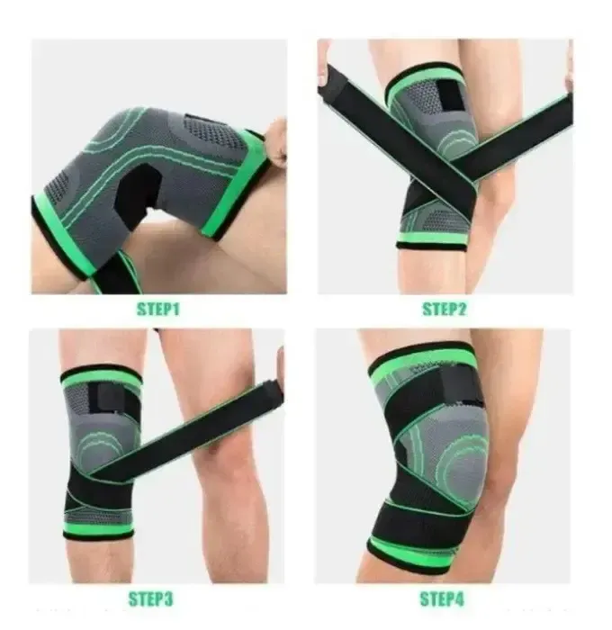 Наколінник Бандаж колінного суглоба Knee Support Copper Чорно-зелений фіксатор коліна Компресійний від травм розтягувань