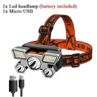 Налобний 5 світлодіодний із вбудованим акумулятором 18650HEAD LIGHT SN27