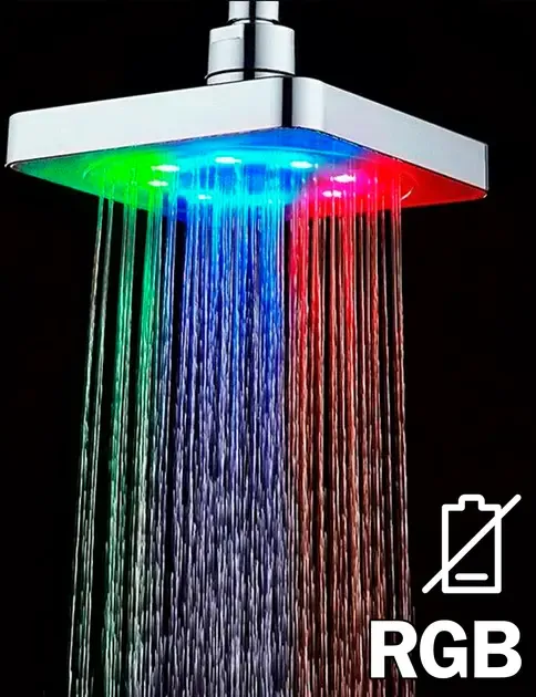 Насадка для душу з LED підсвічуванням RGB LED SHOWER Світлодіодна Лійка