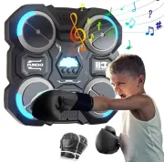 Настінний боксерський тренажер / музична машина-тренажер з підсвічуванням (4 цілі) + рукавички