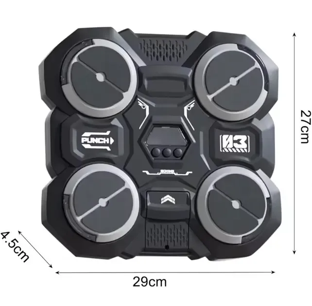 Настінний боксерський тренажер / музична машина-тренажер з підсвічуванням (4 цілі) + рукавички