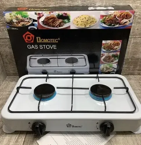 Настільна газова плита Domotec MS-6602/4063 на 2 конфорки Біла