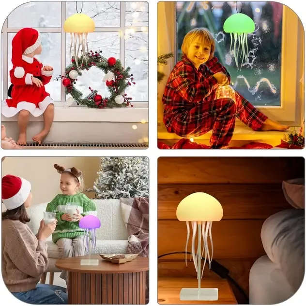 Настільна лампа нічник у вигляді медузи з рухами, обертами та передачею кольорів RGB