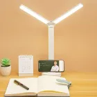 Настільна лампа з регульованою яскравістю світла  1960 / складна поворотна / з сенсорним вимикачем / з акумулятором та USB / нічником / біла