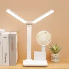 Настільна лампа з регульованою яскравістю світла  1960 / складна поворотна / з сенсорним вимикачем / з акумулятором та USB / нічником / біла
