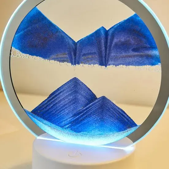 Настільна LED лампа нічник RGB Пісочний годинник 3D Sandscape. Картина Рухомий пісок
