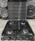 Настільна газова плита, плита на 4 конфорки domotec MS6604, чорний