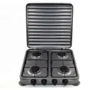 Настільна газова плита, плита на 4 конфорки domotec MS6604, чорний