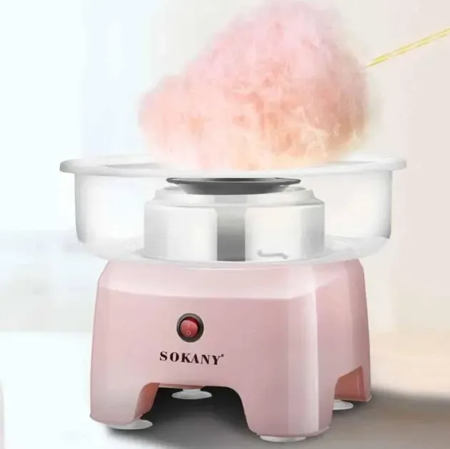 Апарат для виробництва цукрової вати Sokany 500W SK-520 рожевий