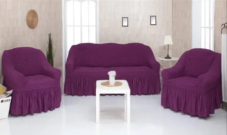 Натяжний чохол на диван та два крісла Туреччина, Універсальний чохол, накидка на диван