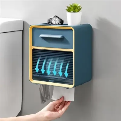 Навісний органайзер-тримач для туалетного паперу з полицею та відділеннями для серветок, паперів, пакетів