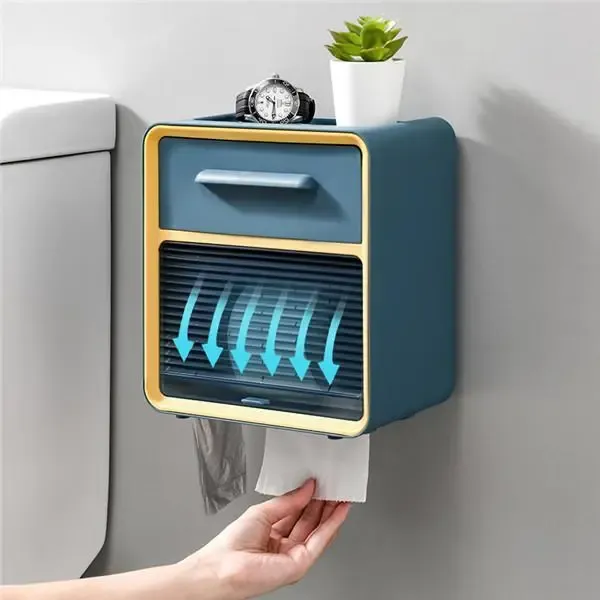 Навісний органайзер-тримач для туалетного паперу з полицею та відділеннями для серветок, паперів, пакетів