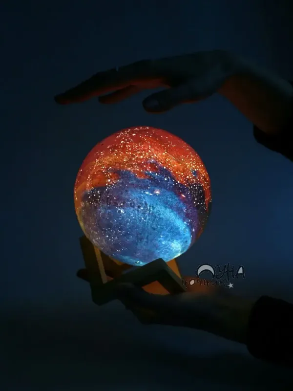 Сенсорний нічник-лампа 3D космос moon-light