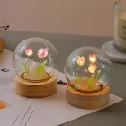 Світильник-нічник тюльпан у скляній кулі