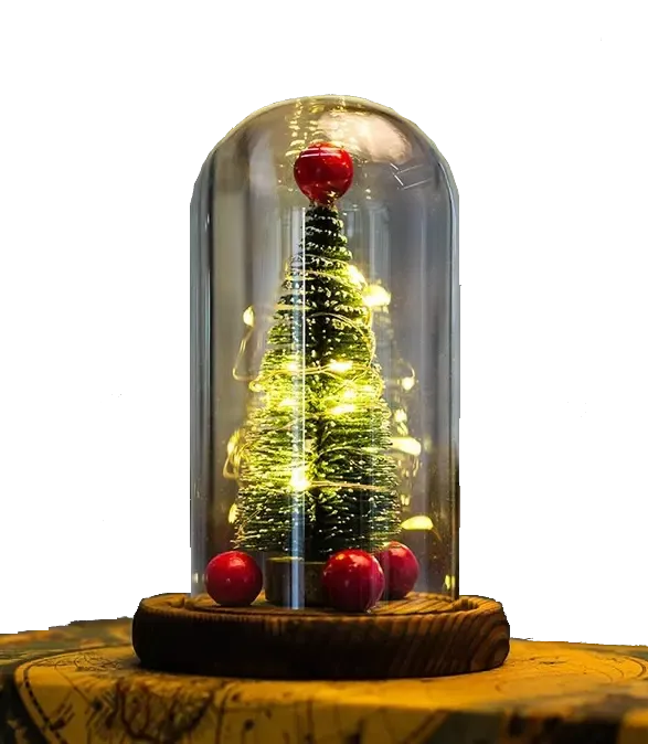 Новорічна ялинка в колбі з LED підсвічуванням зі світлодіодною гірляндою