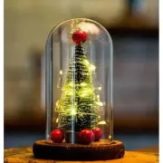 Новорічна ялинка в колбі з LED підсвічуванням зі світлодіодною гірляндою