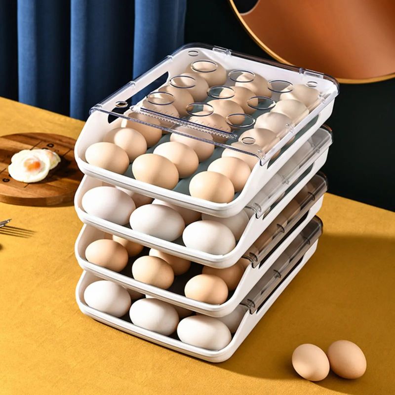 Одношаровий тримач для яєць NEWFORCE 30 Grid для холодильника, контейнер для зберігання яєць без бісфенолу А для холодильника, ящик для зберігання органайзера для домашніх яєць для кухні, ферми, прозо