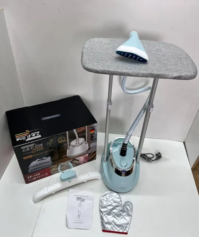 Блакитний Відпарювач вертикальний для одягу зі стійкою Zepline ZP-129 3000W