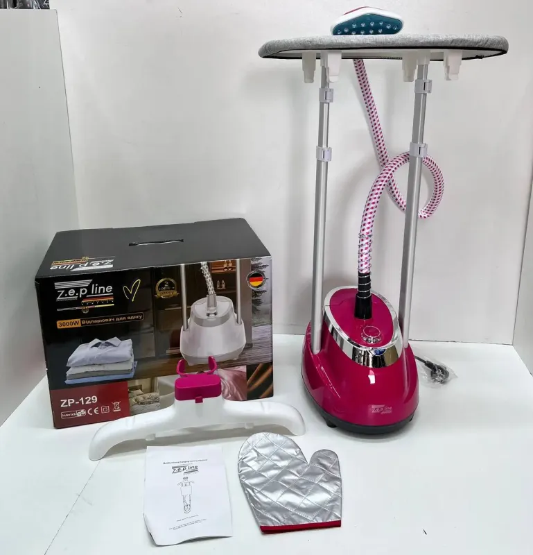 Червоний Відпарювач вертикальний для одягу зі стійкою Zepline ZP-129 3000W