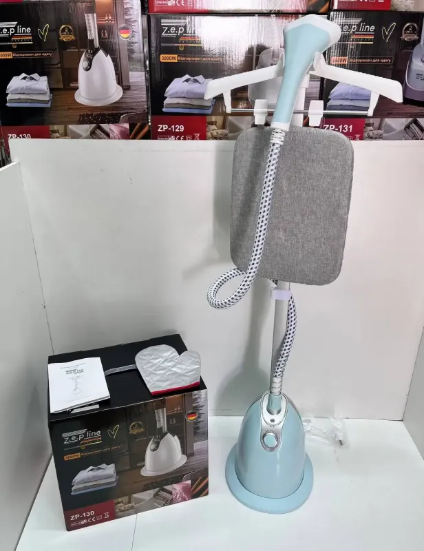 Блакитний Відпарювач вертикальний для одягу зі стійкою Zepline ZP-130 3000W