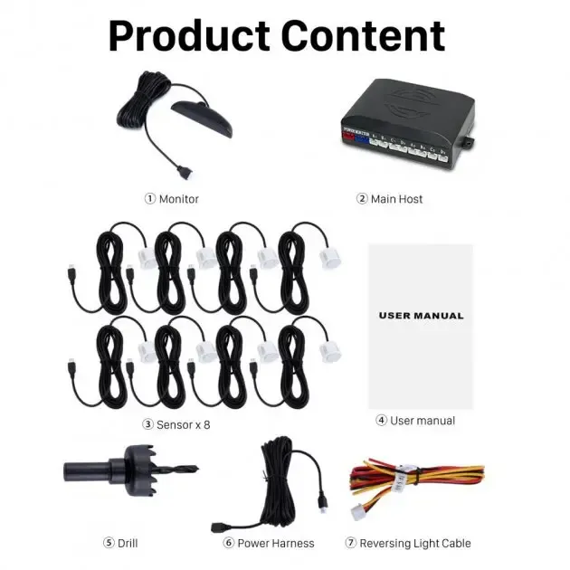 Паркувальна система | Парктронік на 8 датчиків Car Radar Parking