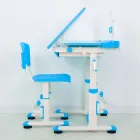 Парта учня зі стільчиком BAMBI M 4818-4 | Стіл письмовий Бембі регульований синій