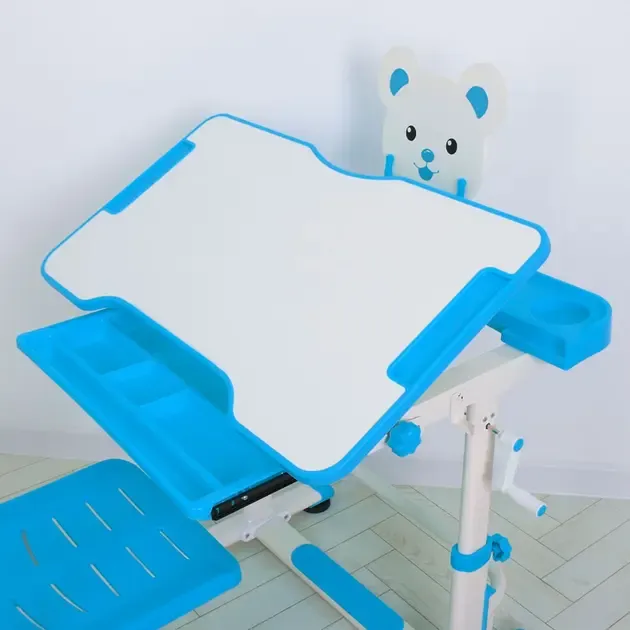 Парта учня зі стільчиком BAMBI M 4818-4 | Стіл письмовий Бембі регульований синій