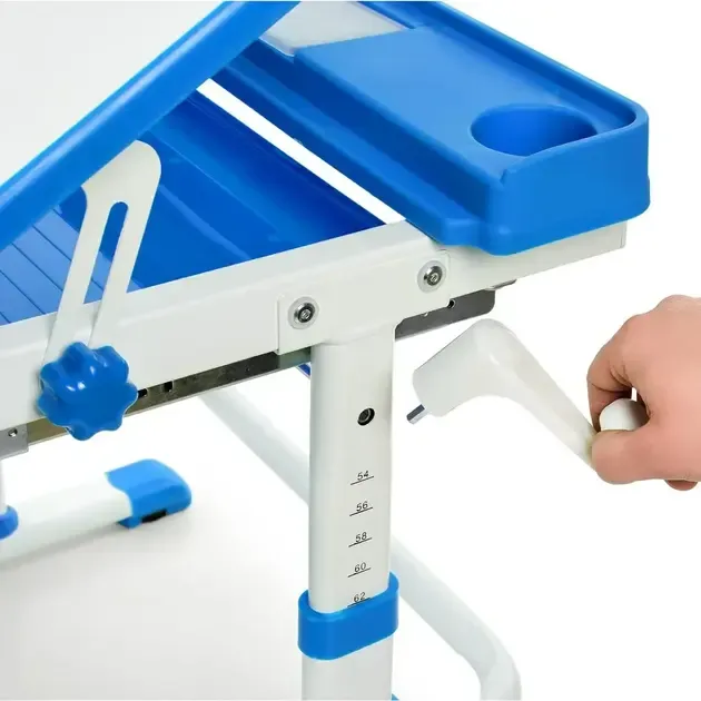 Парта учня зі стільчиком BAMBI M 4818-4 | Стіл письмовий Бембі регульований синій