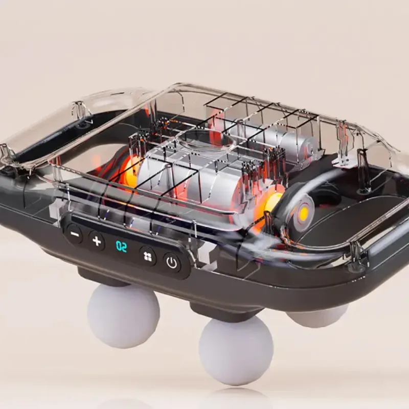 Перкусійний масажер для тіла, 4 головок, від USB, YCY -1601 / Масажер для спини / Вібромасажер