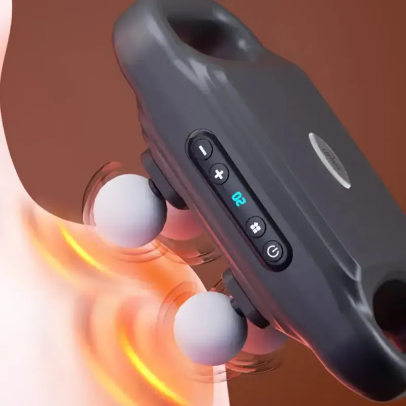 Перкусійний масажер для тіла, 4 головок, від USB, YCY -1601 / Масажер для спини / Вібромасажер