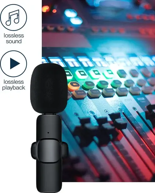 Подвійний бездротовий петличний мікрофон K35 (AUX 3.5mm)