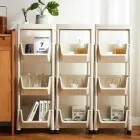 Пластикова етажерка на коліщатках полиця для зберігання книг, документів, журналів, дитячих іграшок, посуду