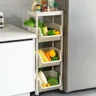 Пластикова етажерка на коліщатках полиця для зберігання книг, документів, журналів, дитячих іграшок, посуду