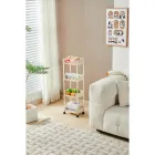 Пластикова етажерка на коліщатках полиця для зберігання книг, документів, журналів, дитячих іграшок, посуду