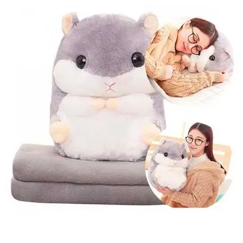 Плед ковдра-хом'як 3 в 1, Плед, Іграшка, Подушка  45 см