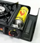 Плита газова туристична на 2 конфорки Alpen Camping Texas чорна