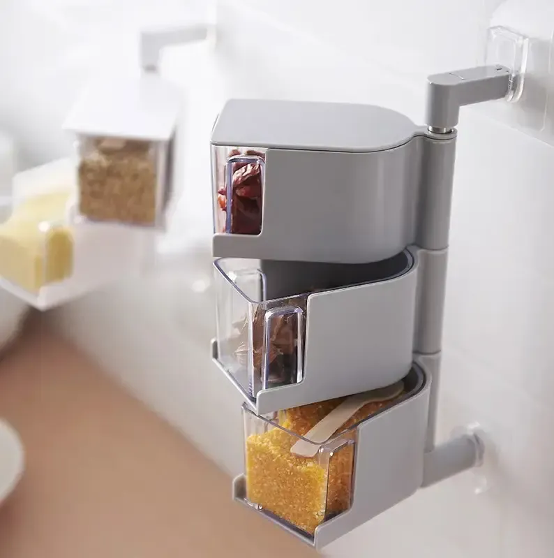 Полиця для спецій настінний поворотний контейнер поличка для спецій підвісні контейнери для спецій та круп