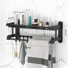 Полиця для ванної кімнати з вішалкою для рушників SKLM-9 40см