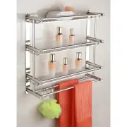 Полиця для ванної кімнати SKLM-7, нержавіюча 3 яруси