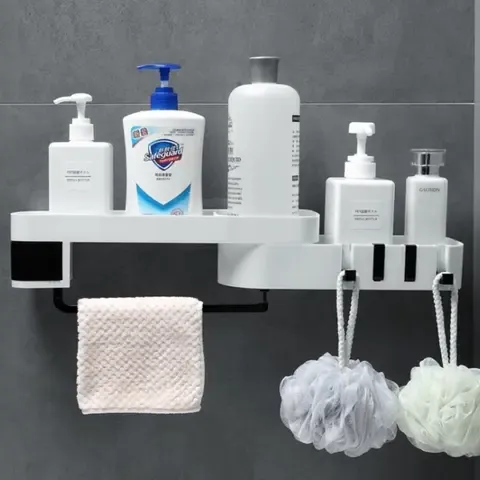 Полиця для ванної кімнати кутова самоклеюча, що обертається