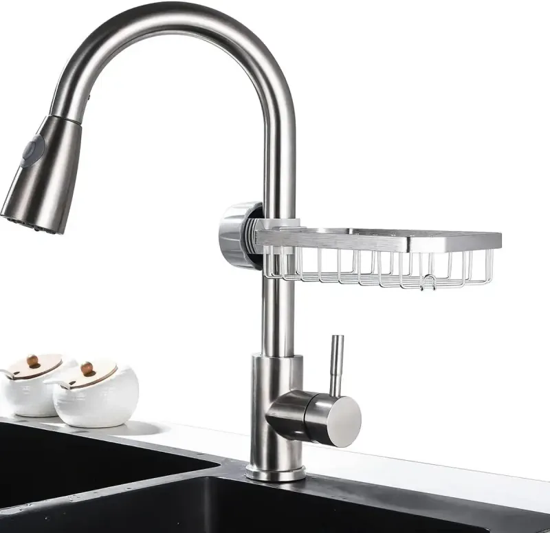 Полиця на душову штангу та змішувач з фіксатором