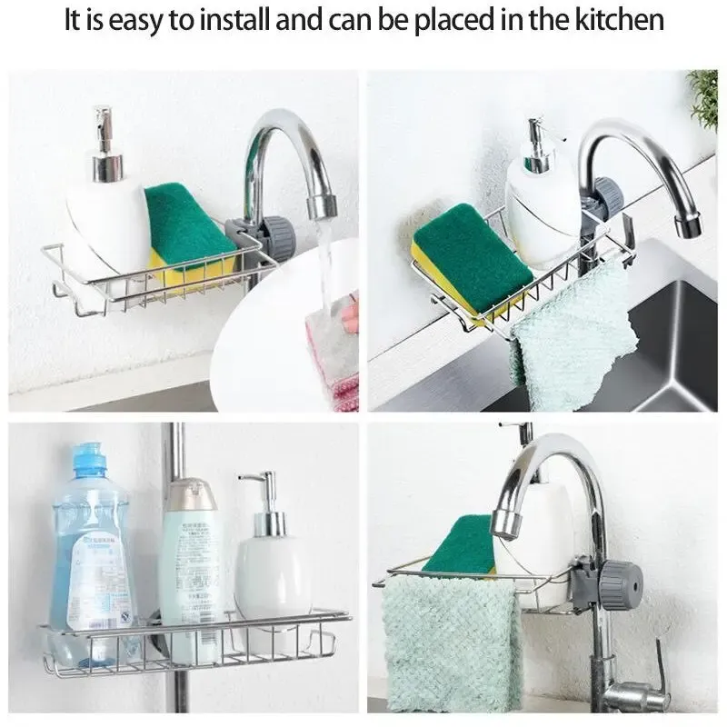 Полиця на душову штангу та змішувач з фіксатором