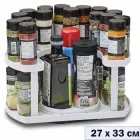 Полиця органайзер для спецій Spice Spinner Білий місткий дворівневий тримач для зберігання ємностей і баночок