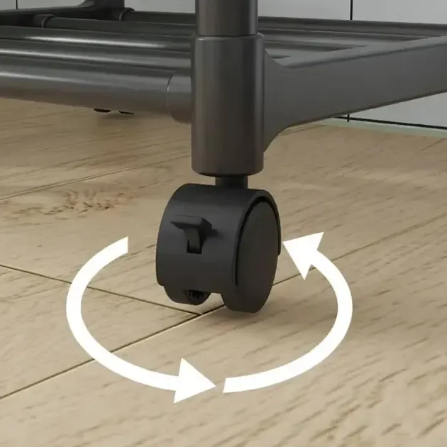 Полиця стелаж на коліщатках пересувна 4 рівні на коліщатках для зберігання кухонного приладдя побутової техніки посуду