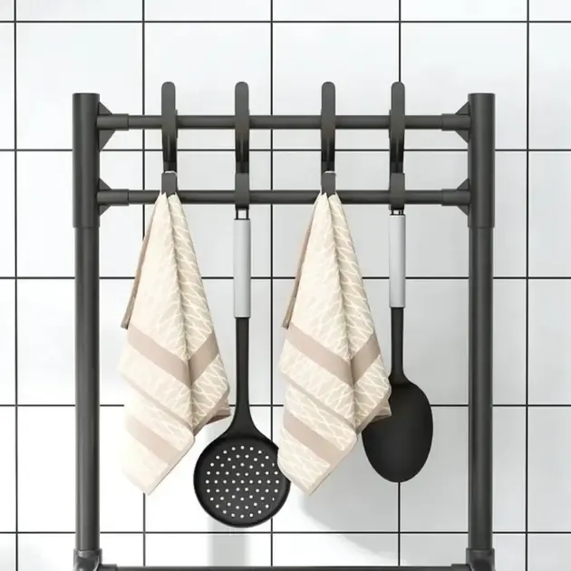 Полиця стелаж на коліщатках пересувна 4 рівні на коліщатках для зберігання кухонного приладдя побутової техніки посуду