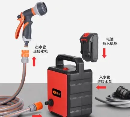 Помпа для води Pump-01 2 акб, 3м-водозабору, 5м-шланга + розпилювач